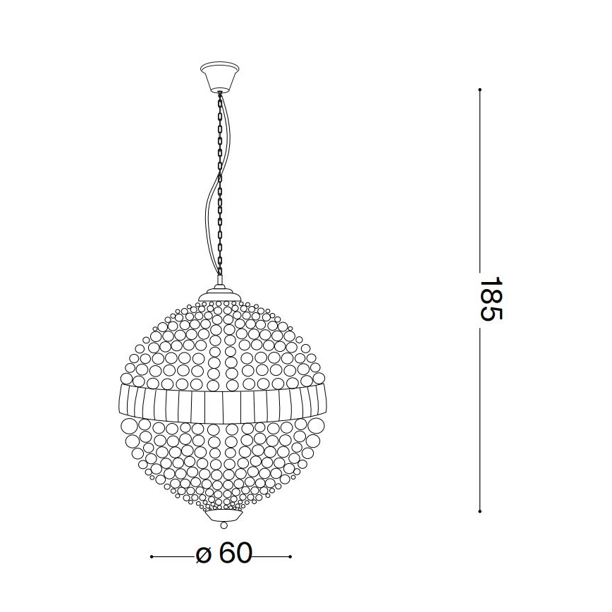 Ideal Lux - Candeeiro suspenso LED de cristal LUXOR 12xG9/3W/230V diâmetro 60 cm transparente