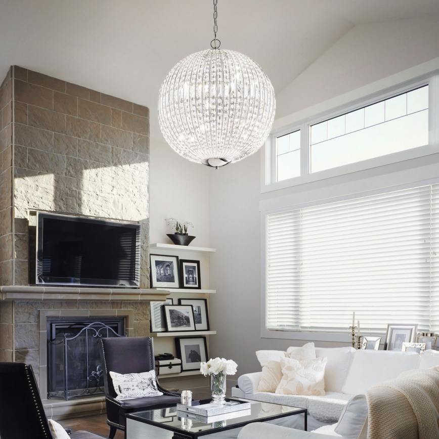 Ideal Lux - Candeeiro suspenso LED de cristal LUXOR 6xG9/3W/230V diâmetro 40 cm transparente