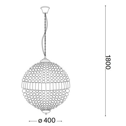 Ideal Lux - Candeeiro suspenso LED de cristal LUXOR 6xG9/3W/230V diâmetro 40 cm transparente