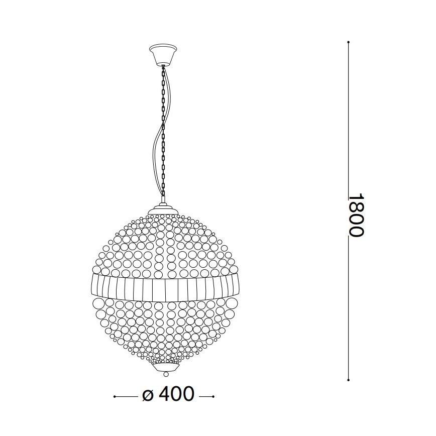Ideal Lux - Candeeiro suspenso LED de cristal LUXOR 6xG9/3W/230V diâmetro 40 cm transparente