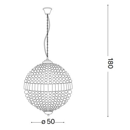 Ideal Lux - Candeeiro suspenso LED de cristal LUXOR 8xG9/3W/230V diâmetro 50 cm transparente