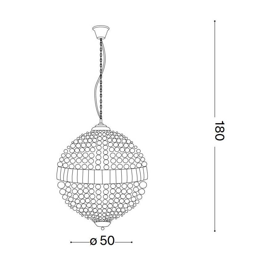 Ideal Lux - Candeeiro suspenso LED de cristal LUXOR 8xG9/3W/230V diâmetro 50 cm transparente