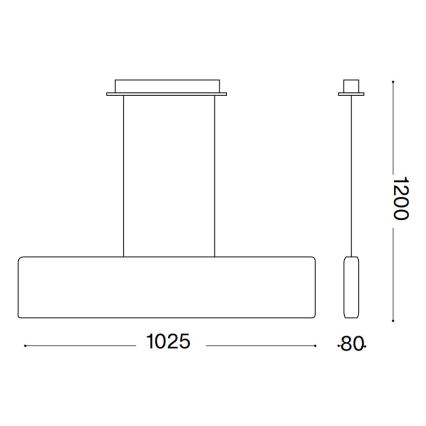 Ideal Lux - Candeeiro suspenso LED DESK LED/32W/230V 102,5 cm CRI 90 preto
