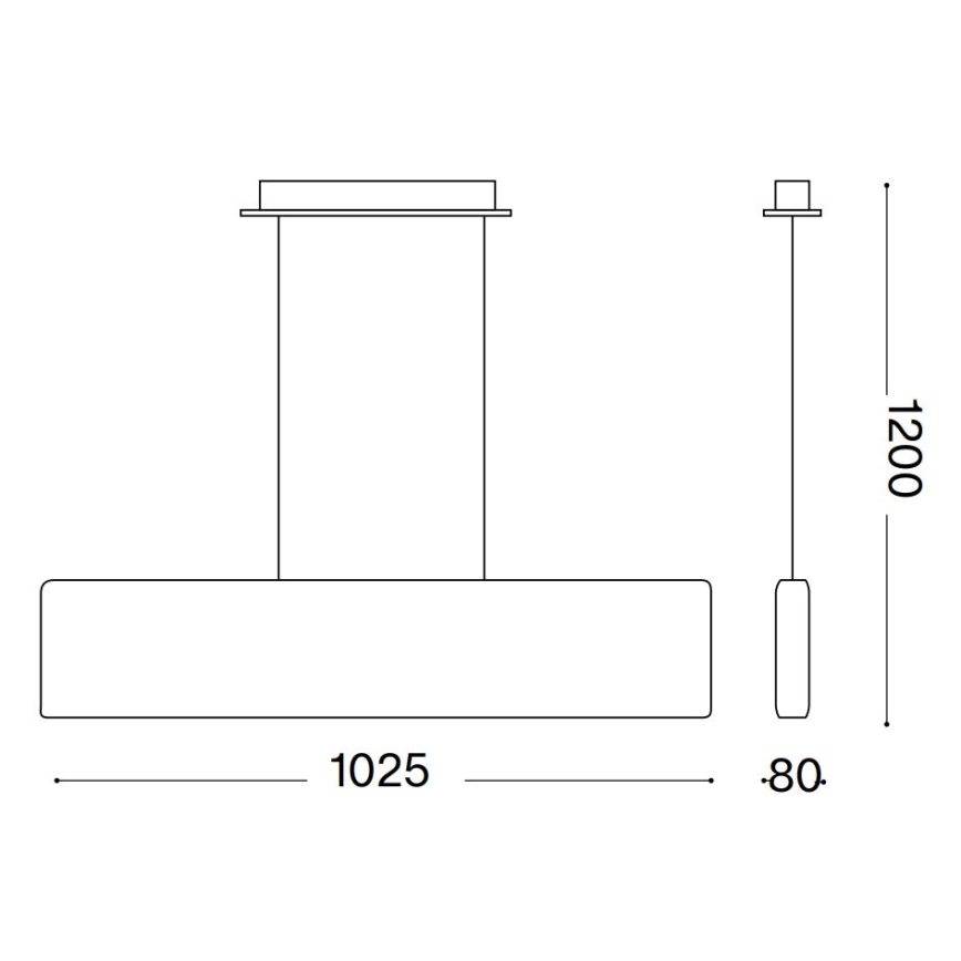 Ideal Lux - Candeeiro suspenso LED DESK LED/32W/230V 102,5 cm CRI 90 preto