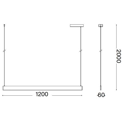 Ideal Lux - Candeeiro suspenso LED DESK LED/36W/230V 120 cm CRI 90 branco