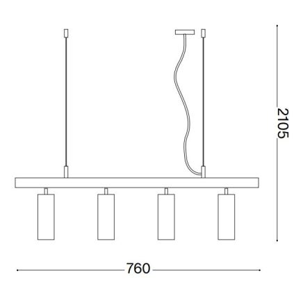 Ideal Lux - Candeeiro suspenso LED DYNAMITE 4xGU10/7W/230V CRI 90 preto