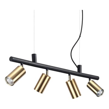 Ideal Lux - Candeeiro suspenso LED DYNAMITE 4xGU10/7W/230V CRI 90 preto/latão