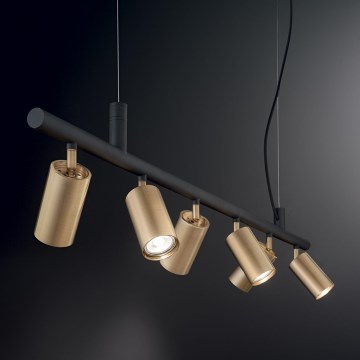 Ideal Lux - Candeeiro suspenso LED DYNAMITE 6xGU10/7W/230V CRI 90 preto/latão