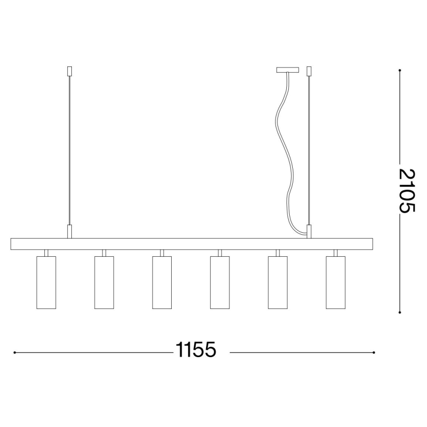 Ideal Lux - Candeeiro suspenso LED DYNAMITE 6xGU10/7W/230V CRI 90 preto/latão
