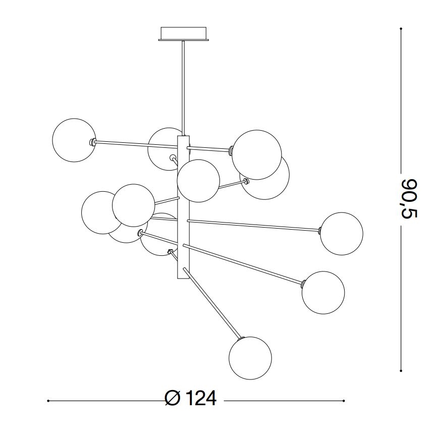 Ideal Lux - Candeeiro suspenso LED EQUINOXE 12xG4/2W/230V diâmetro 124 cm cromado brilhante/transparente