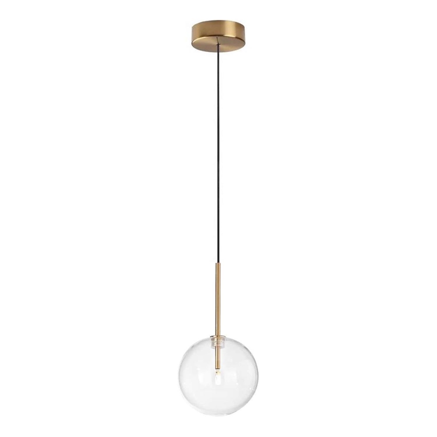 Ideal Lux - Candeeiro suspenso LED EQUINOXE 1xG4/2W/230V diâmetro 15 cm latão/transparente