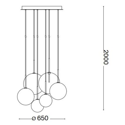 Ideal Lux - Candeeiro suspenso LED EQUINOXE 6xG4/2W/230V diâmetro 65 cm cromado brilhante/fumado