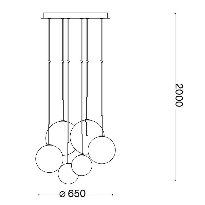 Ideal Lux - Candeeiro suspenso LED EQUINOXE 6xG4/2W/230V diâmetro 65 cm cromado brilhante/transparente