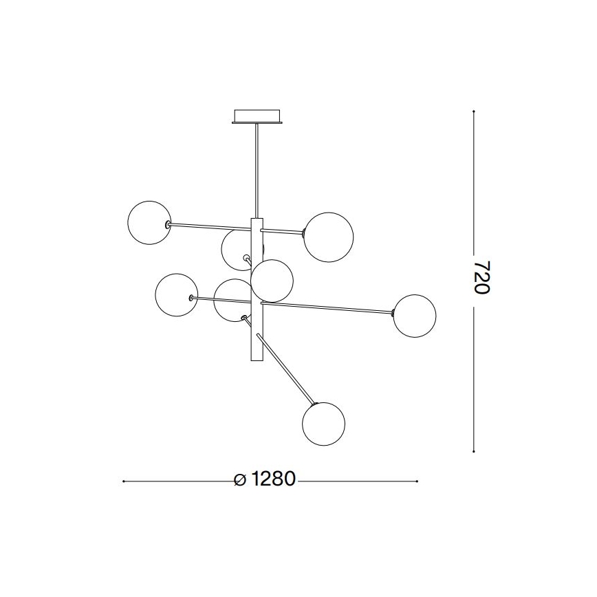 Ideal Lux - Candeeiro suspenso LED EQUINOXE 8xG4/2W/230V diâmetro 128 cm latão/fumado