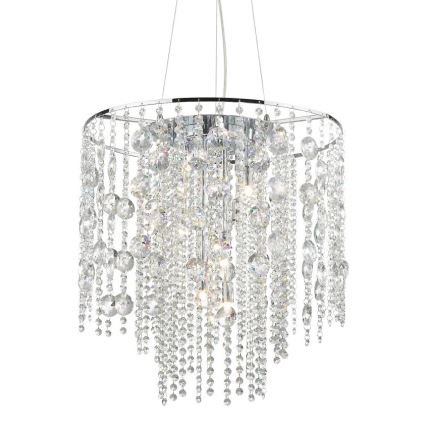Ideal Lux - Candeeiro suspenso de cristal LED EVASIONE 10xG9/3W/230V diâmetro 51 cm cromado brilhante