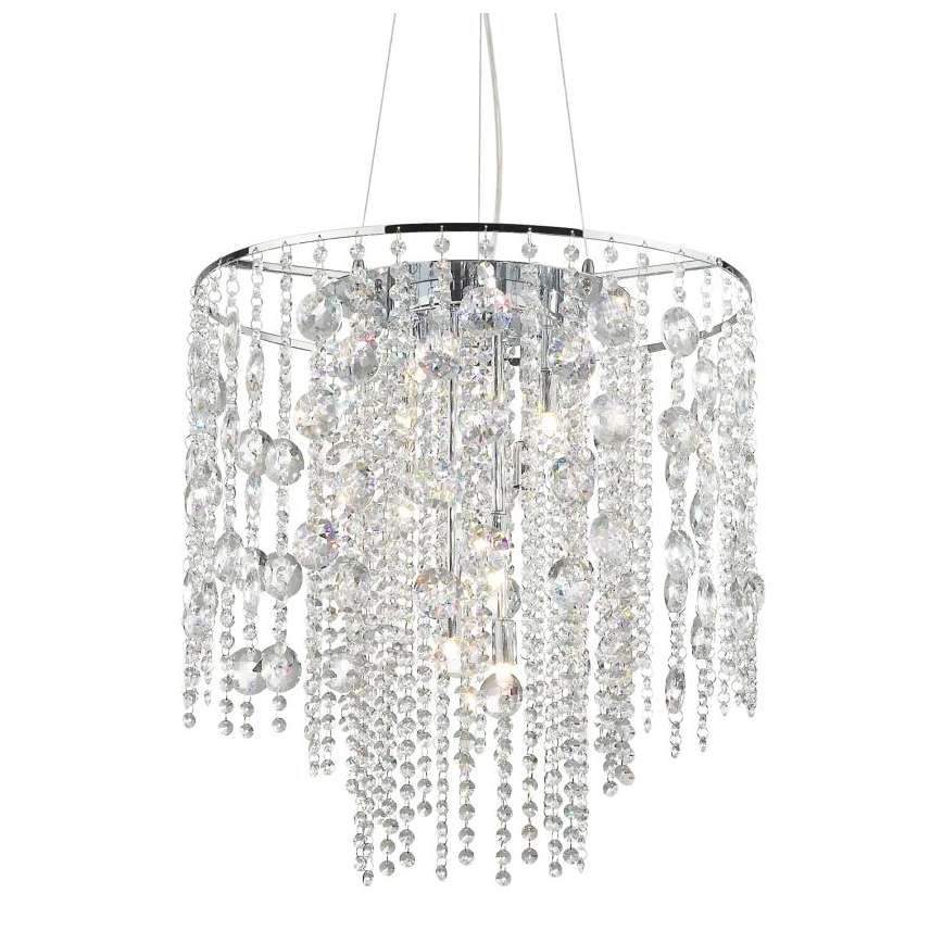 Ideal Lux - Candeeiro suspenso de cristal LED EVASIONE 10xG9/3W/230V diâmetro 51 cm cromado brilhante