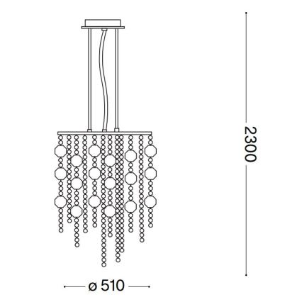 Ideal Lux - Candeeiro suspenso de cristal LED EVASIONE 10xG9/3W/230V diâmetro 51 cm cromado brilhante