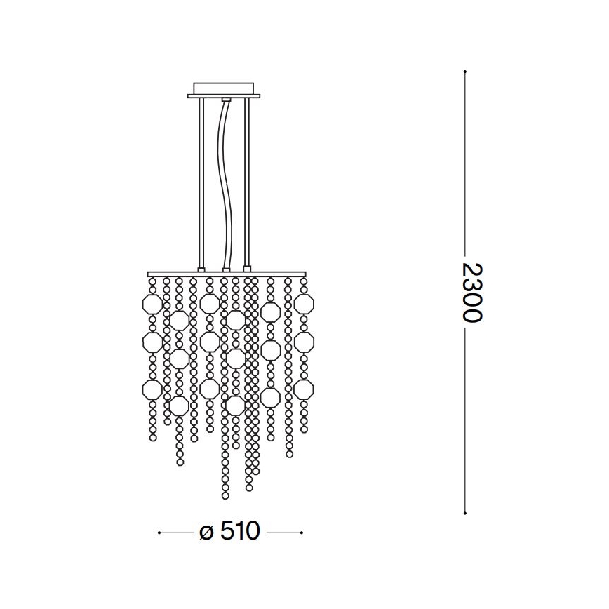 Ideal Lux - Candeeiro suspenso de cristal LED EVASIONE 10xG9/3W/230V diâmetro 51 cm cromado brilhante