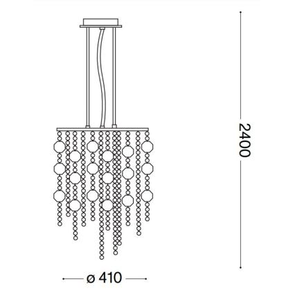 Ideal Lux - Candeeiro suspenso de cristal LED EVASIONE 8xG9/3W/230V diâmetro 41 cm cromado brilhante