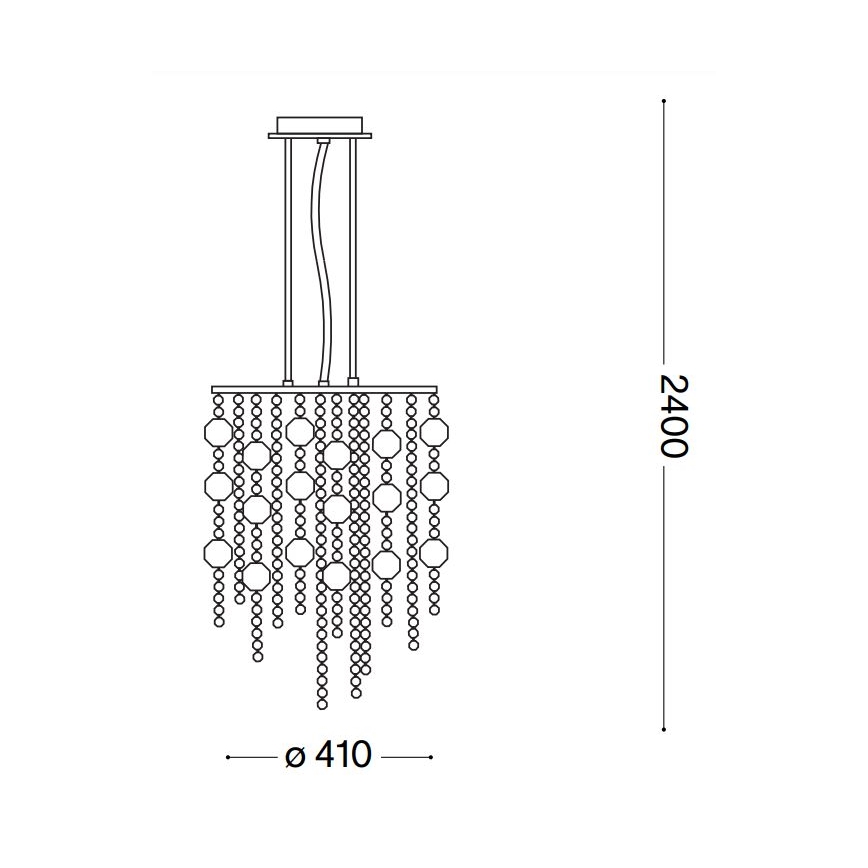 Ideal Lux - Candeeiro suspenso de cristal LED EVASIONE 8xG9/3W/230V diâmetro 41 cm cromado brilhante