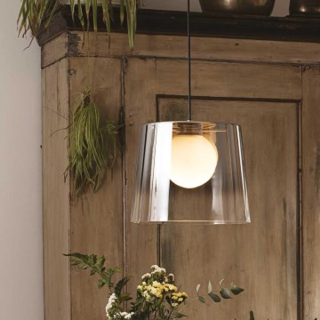 Ideal Lux - Candeeiro suspenso LED FADE 1xG9/3W/230V diâmetro 27,3 cm dourado/fumado
