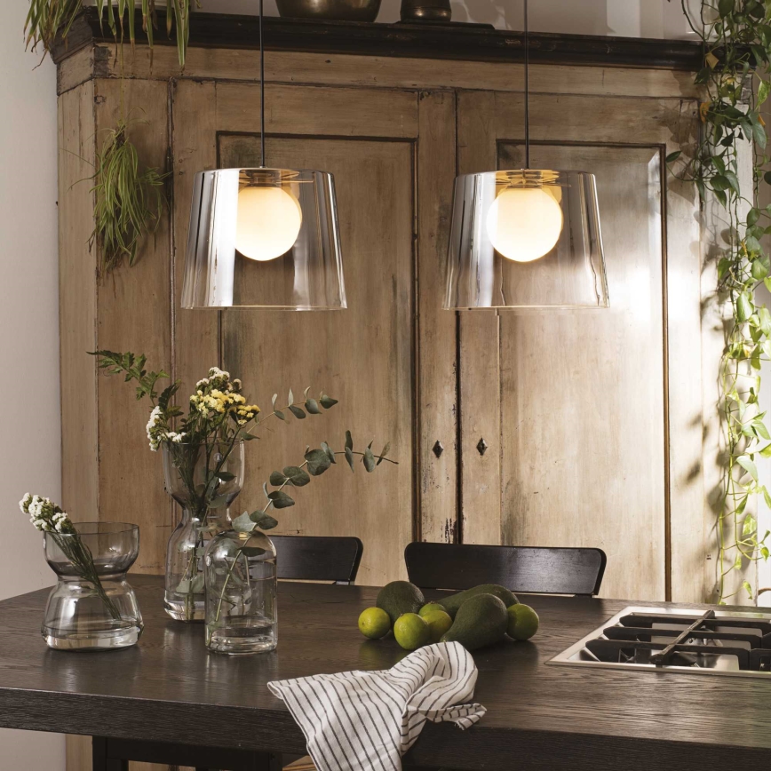 Ideal Lux - Candeeiro suspenso LED FADE 1xG9/3W/230V diâmetro 27,3 cm dourado/fumado