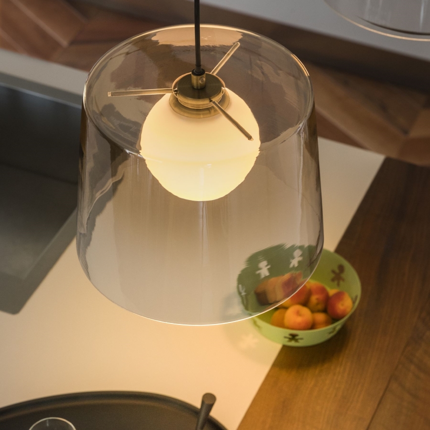 Ideal Lux - Candeeiro suspenso LED FADE 1xG9/3W/230V diâmetro 27,3 cm dourado/fumado