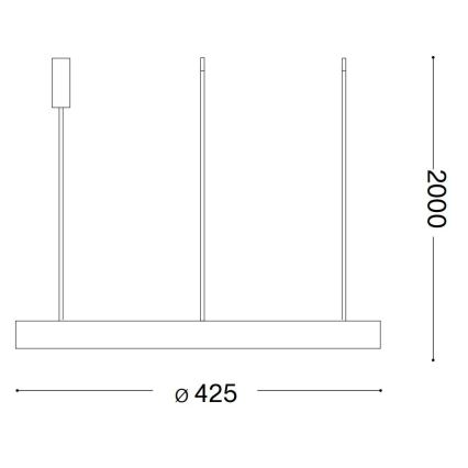 Ideal Lux - Candeeiro suspenso LED GEMINI LED/38W/230V diâmetro 42,5 cm CRI 90 preto
