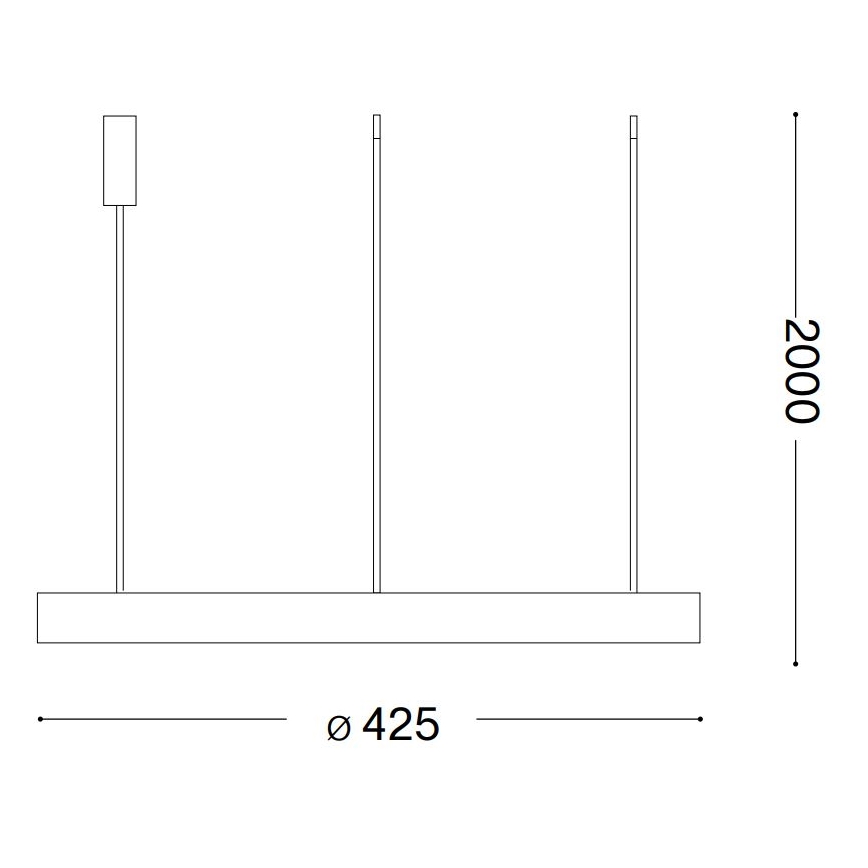 Ideal Lux - Candeeiro suspenso LED GEMINI LED/38W/230V diâmetro 42,5 cm CRI 90 preto