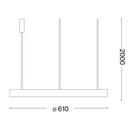 Ideal Lux - Candeeiro suspenso LED GEMINI LED/48W/230V diâmetro 61 cm CRI 90 dourado