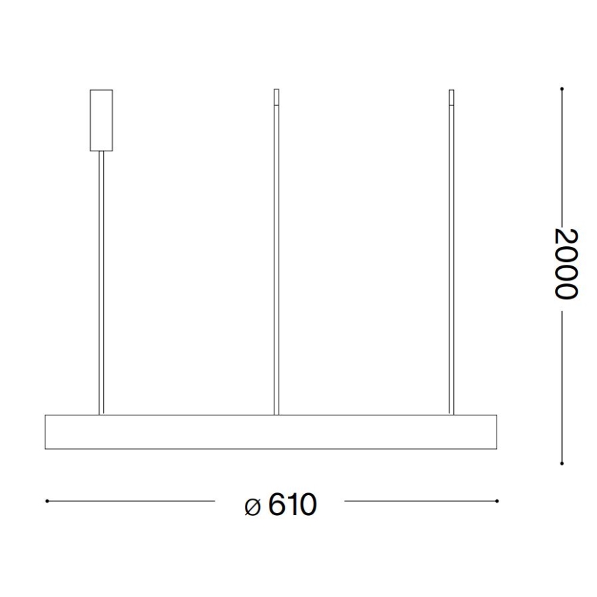 Ideal Lux - Candeeiro suspenso LED GEMINI LED/48W/230V diâmetro 61 cm CRI 90 dourado