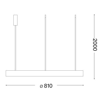 Ideal Lux - Candeeiro suspenso LED GEMINI LED/59W/230V diâmetro 81 cm CRI 90 dourado
