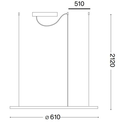 Ideal Lux - Candeeiro suspenso LED HULAHOOP LED/28W/230V 3000K diâmetro 61 cm CRI 90 branco