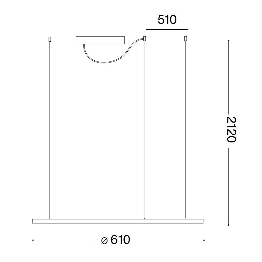 Ideal Lux - Candeeiro suspenso LED HULAHOOP LED/28W/230V 3000K diâmetro 61 cm CRI 90 branco