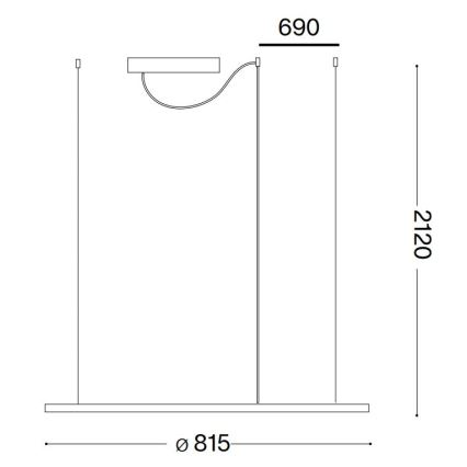 Ideal Lux - Candeeiro suspenso LED HULAHOOP LED/39W/230V 3000K diâmetro 81,5 cm CRI 90 branco