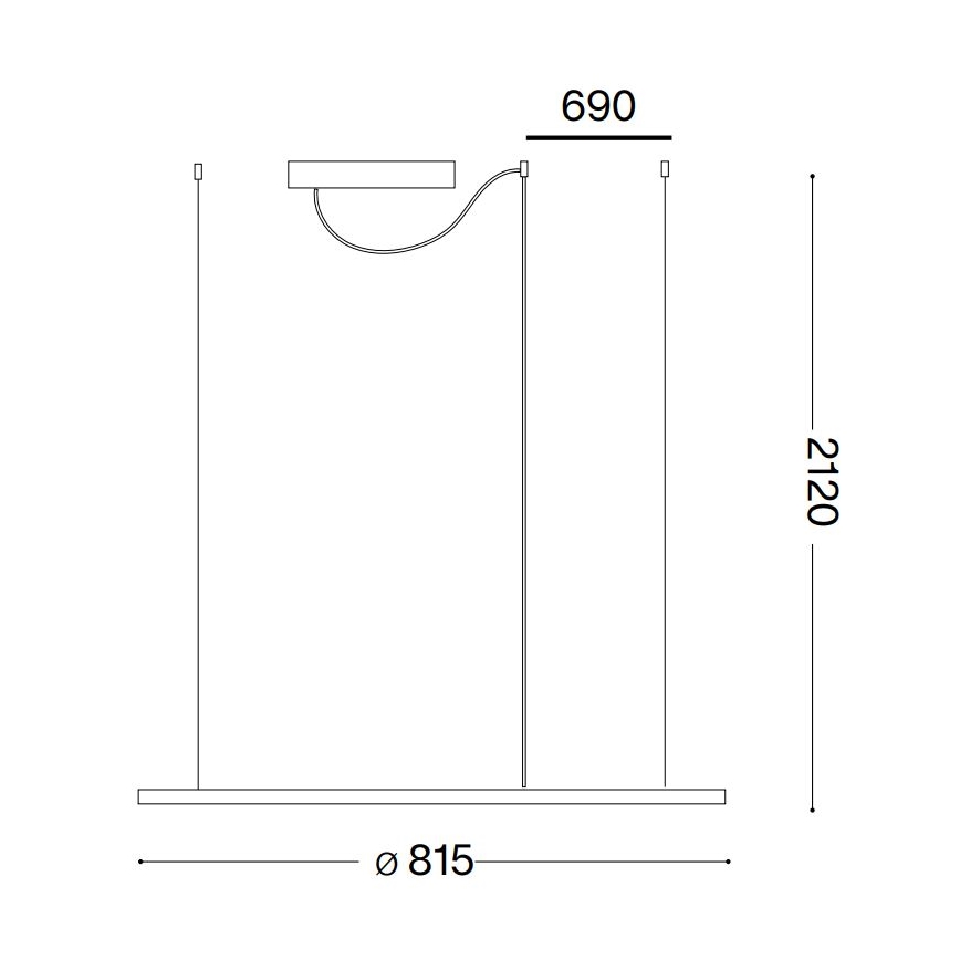 Ideal Lux - Candeeiro suspenso LED HULAHOOP LED/39W/230V 3000K diâmetro 81,5 cm CRI 90 branco