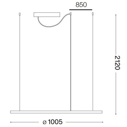 Ideal Lux - Candeeiro suspenso LED HULAHOOP LED/46W/230V 3000K diâmetro 100 cm CRI 90 branco
