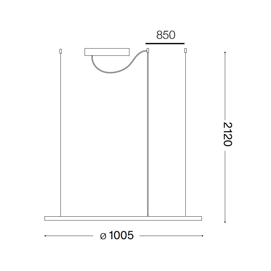 Ideal Lux - Candeeiro suspenso LED HULAHOOP LED/46W/230V 3000K diâmetro 100 cm CRI 90 branco