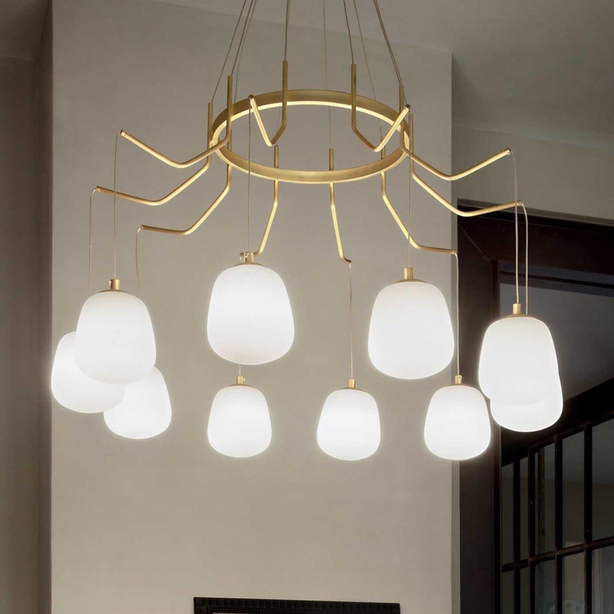 Ideal Lux - Candeeiro suspenso LED KAROUSEL 10xG9/3W/230V diâmetro 82,5 cm latão