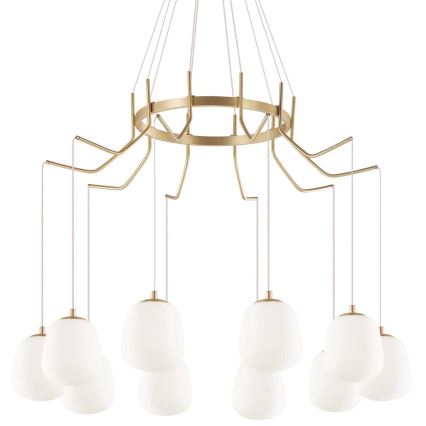 Ideal Lux - Candeeiro suspenso LED KAROUSEL 10xG9/3W/230V diâmetro 82,5 cm latão