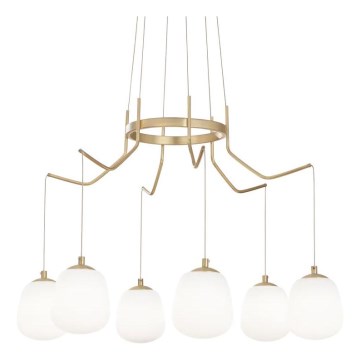 Ideal Lux - Candeeiro suspenso LED KAROUSEL 6xG9/3W/230V diâmetro 72 cm latão