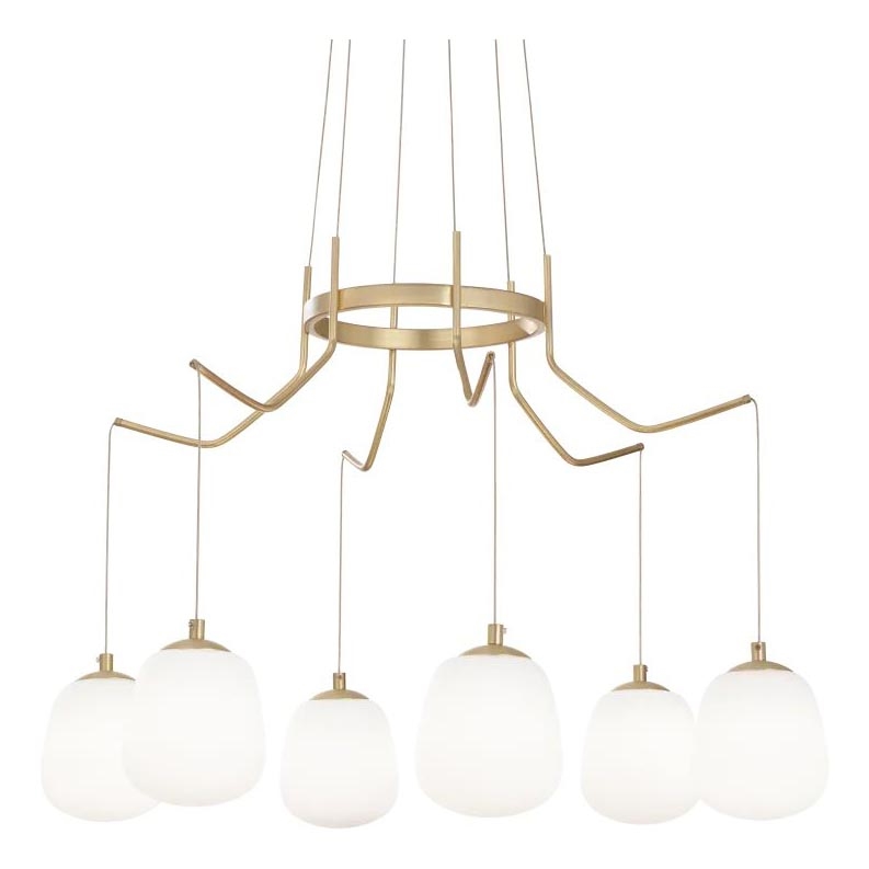 Ideal Lux - Candeeiro suspenso LED KAROUSEL 6xG9/3W/230V diâmetro 72 cm latão
