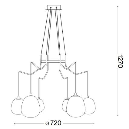 Ideal Lux - Candeeiro suspenso LED KAROUSEL 6xG9/3W/230V diâmetro 72 cm latão