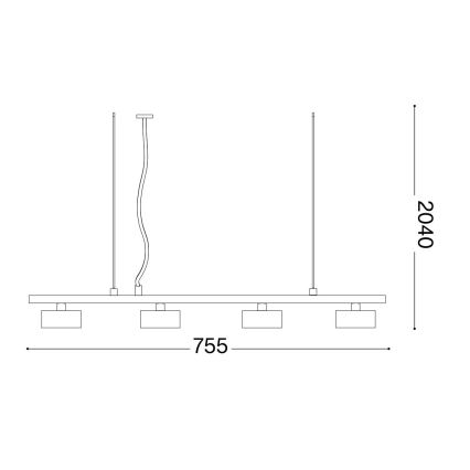 Ideal Lux - Candeeiro suspenso LED MINOR 4xGX53/9W/230V 75,5 cm preto