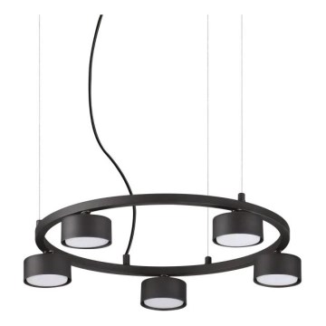 Ideal Lux - Candeeiro suspenso LED MINOR 5xGX53/9W/230V diâmetro 50 cm preto