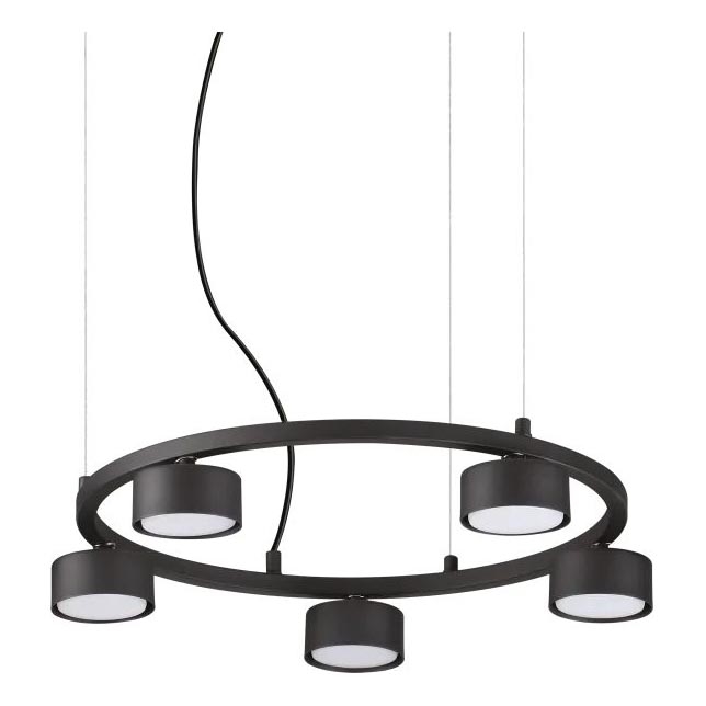 Ideal Lux - Candeeiro suspenso LED MINOR 5xGX53/9W/230V diâmetro 50 cm preto