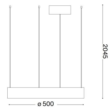 Ideal Lux - Candeeiro suspenso LED ORACLE LED/28W/230V 3000K diâmetro 50 cm CRI 90 preto