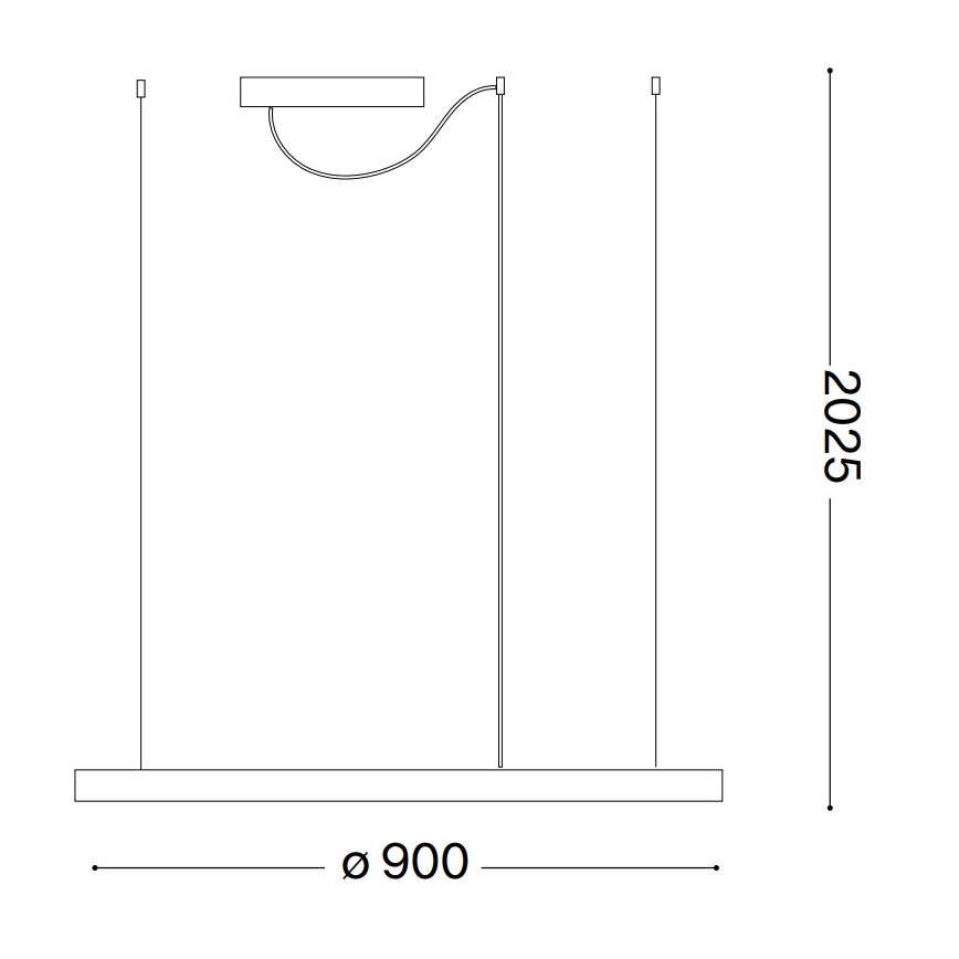 Ideal Lux - Candeeiro suspenso LED ORACLE LED/55W/230V 3000K diâmetro 90 cm preto