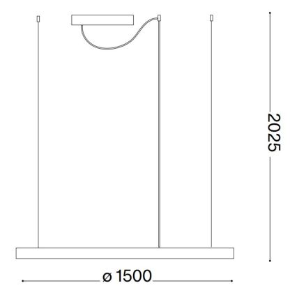 Ideal Lux - Candeeiro suspenso LED ORACLE SLIM LED/29W/230V 2700K diâmetro 50 cm preto