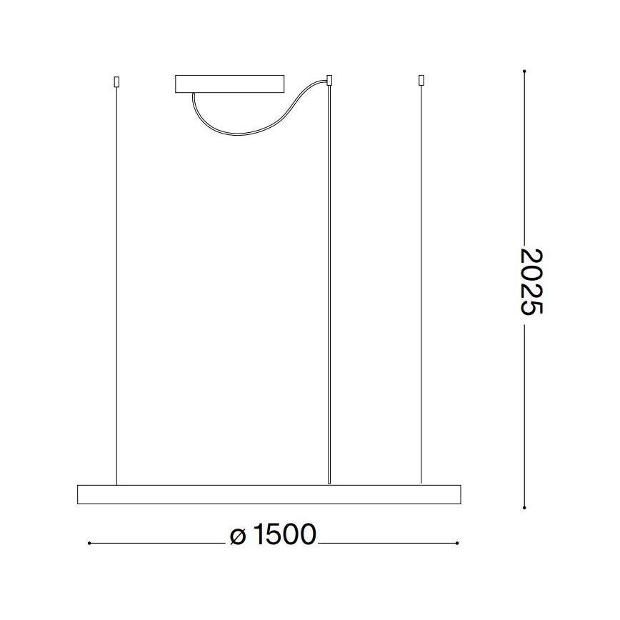 Ideal Lux - Candeeiro suspenso LED ORACLE SLIM LED/29W/230V 2700K diâmetro 50 cm preto